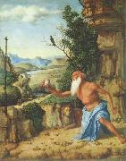 CIMA da Conegliano Hieronymus in einer Landschaft oil painting